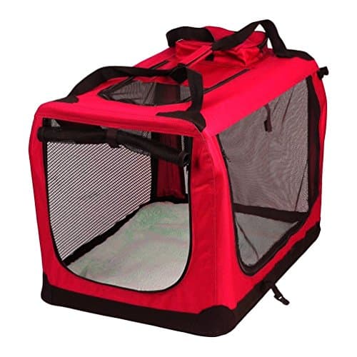 Petbarn Portable Soft Fabric Pet Carrier Folding Dog Cat Puppy Travel Transport Bag (Extra Large, Red) — view 2