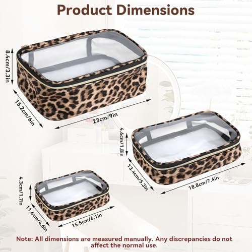 3 Pack Clear Toiletry Bag, Waterproof Travel Makeup Bags with Zipper — view 2