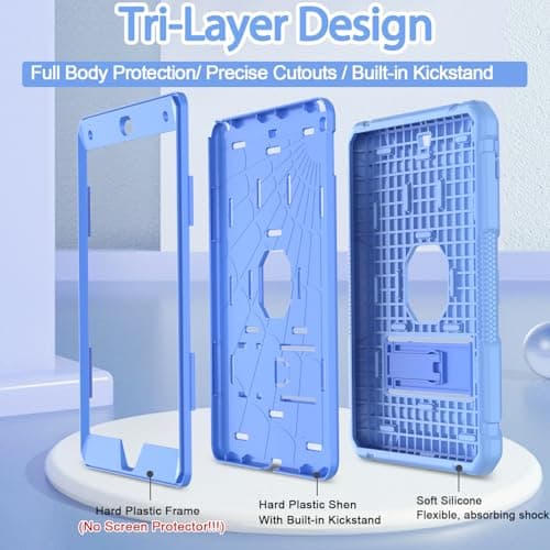 TOPWANT Case for iPad 9th 8th 7th Gen 2021/2020/2019 10.2 inch, Blue — view 4