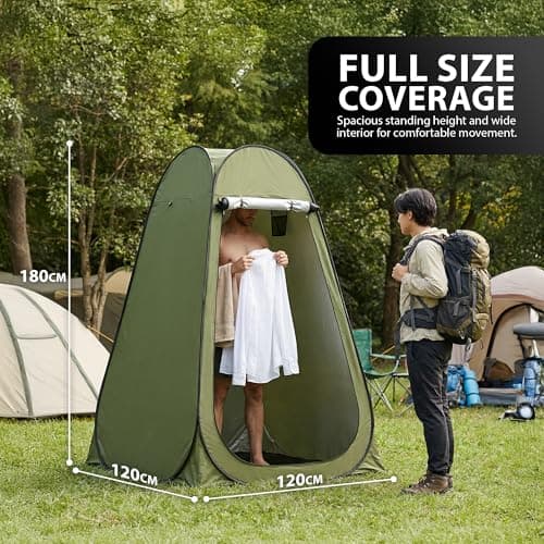 ZENO Toilet Privacy Tent for Camping | Portable Pop Up Tent | Shower Tent For Outdoor Changing Dressing and Camping | Ideal for Fishing, Beach, Picnic, Sunshade Outdoor Backpack Shelter Canopy — view 3