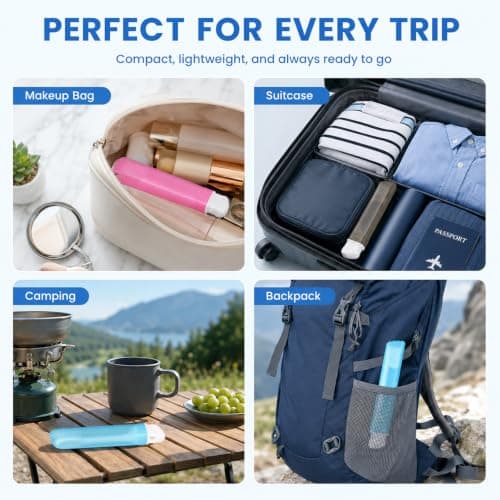 4Pcs Travel Toothbrush, Foldable Soft Bristle Toothbrushes with Travel Case, Portable Mini Toothbrush Set for Adults Kids, Camping Hiking Hotel Home Oral Care (Blue, Pink, Black, Yellow) — view 6