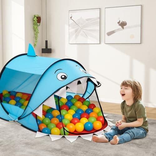 Trintion Pop-Up Play Tent 180x96x81 cm – Indoor & Beach Children's Tent with UV Protection & Waterproof Material – Foldable Baby Beach Tent with Carrying Bag – Playhouse Gift for Christmas (Blue) — view 3