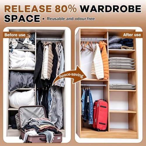 15 Pack Vacuum Storage Bags, Wireless Electric Pump, Travel and Home Bags — view 5
