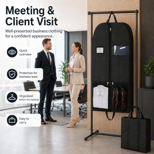 Heavy Duty Business Suit Covers for Men, 60x109cm Suit Bags for Men Travel — view 3