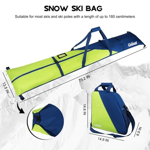 Goloni Ski Bag and Boot Bag Combo,Ski Bags for Air Travel,Water- resistant Snowboard Bag Fits for Skis Up to 180 CM and Boots Up To Size US13 — view 4