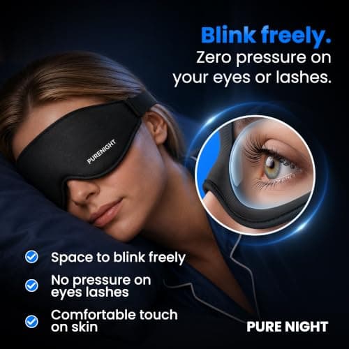 PURENIGHT 3D Contoured Blackout Sleep Mask for Side & Stomach Sleepers — view 4