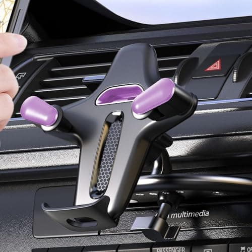 Automatic Car Phone Holder, Adjustable Music Slot Mount, 4.72x3.7 Inches ABS Car Accessory with Automatic Clamping, Holder with Build, Mount with Multimedia Port, Phone Stand for Sedan — view 2