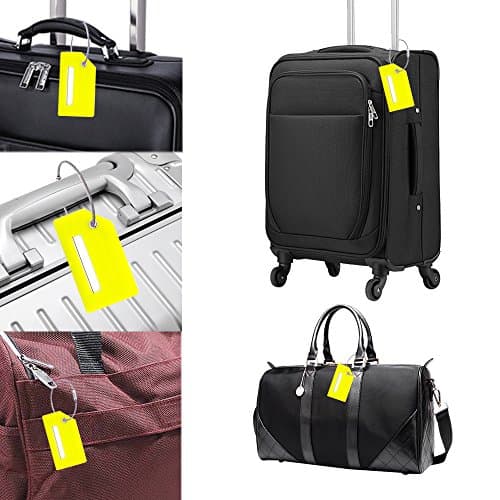 2PCS Silicone Luggage Tag with Name Card to Quickly Spot Luggage Yellow — view 6