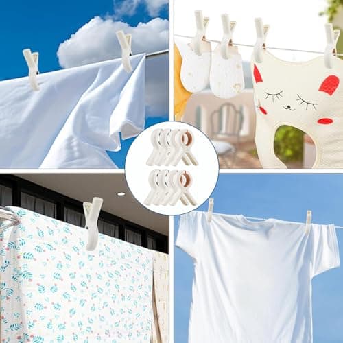 8 Pcs Beach Towel Clips for Sun Loungers Towel Laundry Clips Strong Grip Clothes Pegs Non-Slip Towel Pegs for Washing Line Pool Chairs Sunbeds Keep Your Towel from Blowing Away-(4Blue+4Orange) — view 6