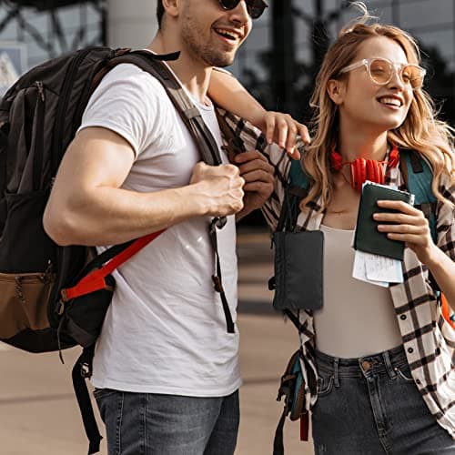 Travel Wallet with Hidden Safe Pocket, Passport Wallet, Credit Cards and Travel Documents, Money Belt for Travel Women and Men Hidden, Black, One Size, Travel Wallte — view 6