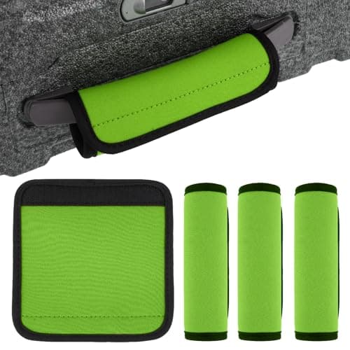 4Pcs Luggage Handle Wrap Comfortable Soft Luggage Identifiers for Suitcases Bright Color Personalised Suitcase Handle Straps Covers Essential Travel Accessories (Green)
