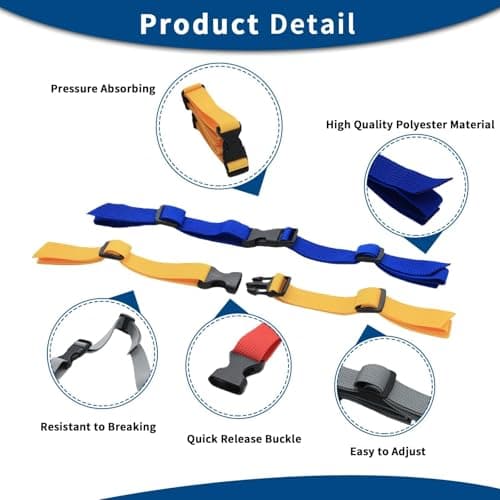Nasxkji 4 Pcs Backpack Chest Strap Adjustable (Gray/Yellow/Navy Blue/Red) — view 3