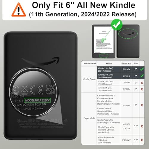 MoKo Case for 6" Amazon Kindle Basic 11th Gen 2024/2022, Midnight Green — view 2
