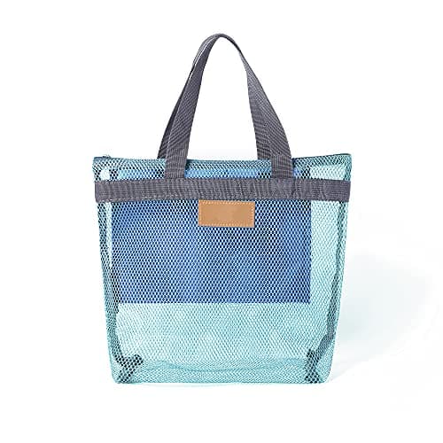 Pebipoo Mesh Shower Caddy Bag, Quick Dry Portable Tote Bag and Inner Pocket, Lightweight Bath Organizer for College Dorm Bathroom, Swimming, Gym, Beach, Travel (Blue) — view 5