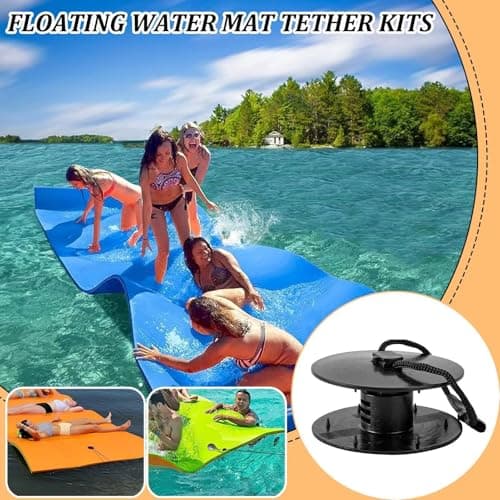 Floating Mat Mooring Kit - Fixing Accessories for Bath Mats | Lily Pad Safety Connection Kit for Enthusiast Instructors Garden Travel Vacation Beach Club Sport Lake Camping — view 3