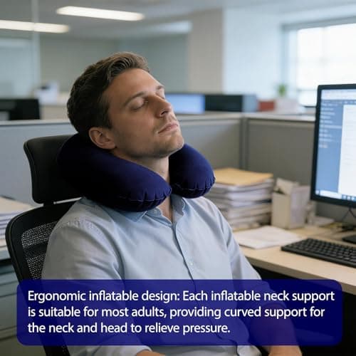 WZHHDM Inflatable Neck Pillow For Travel, 2PCS Inflatable Travel Pillow — view 6
