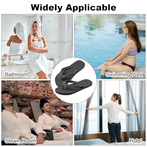 Aomig Unisex Flip Flops Ladies Girl Men Flatform Beach Flip-Flop Slim Rubber Flip Flops Women's Yoga Mat Comfortable Beach Platform Sandals Slip-Resistant Flat Flip Flops(Grey-UK Size-9-10) — view 2