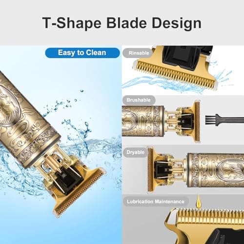 Hair Clippers Men Professional Beard Trimmer, T-Blade Precision Outliner — view 6