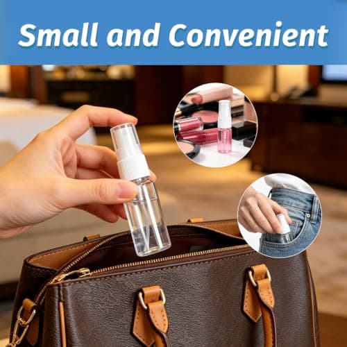 6 Pack 10 ml Fine Mist Spray Bottles, Clear Refillable Travel Atomisers — view 5