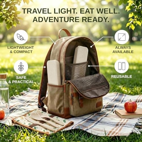 Wrova Camping Cutlery Set – 24-Piece Reusable Cutlery Set for 6 People — view 4