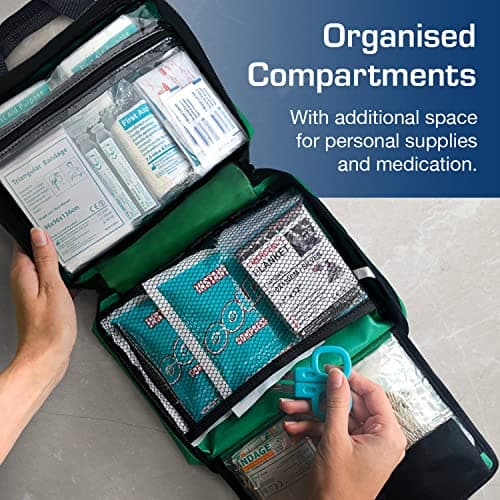 220 Piece Premium First Aid Kit Bag - Includes 2 x Cold (Ice) Packs and Emergency Blanket for Home, Office, Car, Caravan, Workplace, Travel and Sports — view 6
