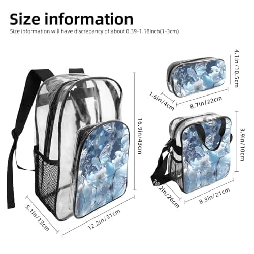 WZYCWB Fluttering Butterfly Patterned backpack set (lunch bag and pencil case) | Perfect for school, work, business trips, and travel. — view 3