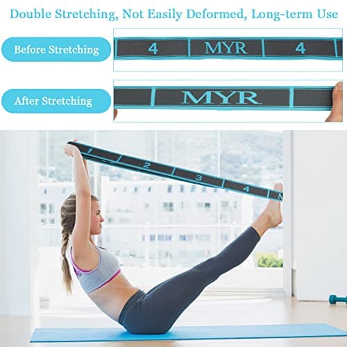 flintronic Yoga Stretching Strap, Stretcher Yoga Belt with 9 Numbered Loops, Exercise Yoga Belt for Pilates, Pilates, Dance, and Gymnastics, and Leg Stretch Band to Improve Flexibility — view 5