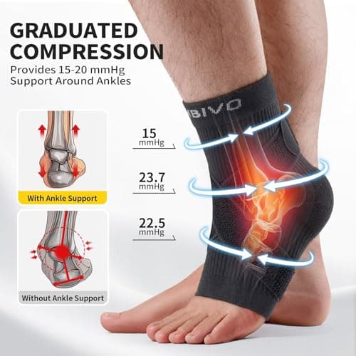 CAMBIVO 2-Pack Ankle Support, Ankle Brace with Adjustable Strap, Black, L — view 5