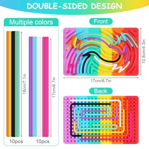 AUAUY Sensory Activity Board for Stress Relief, Calm Down Fidget, Colorful — view 2