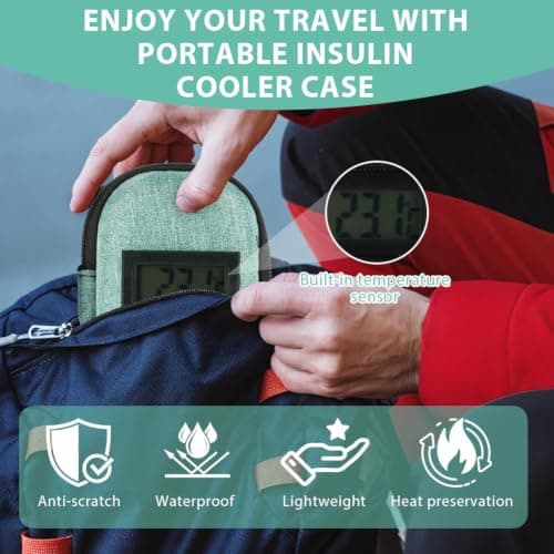 AOOWU Insulin Cooler Travel Case with Temperature Display, TSA Approved — view 5