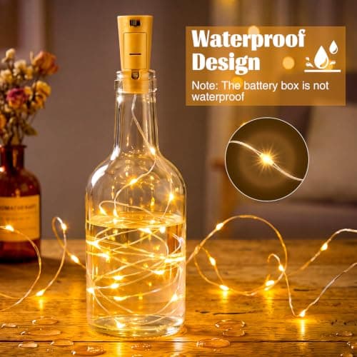 btfarm 6 Pack Bottle Lights with Cork 2M 20LED Fairy Light Battery Operated — view 2