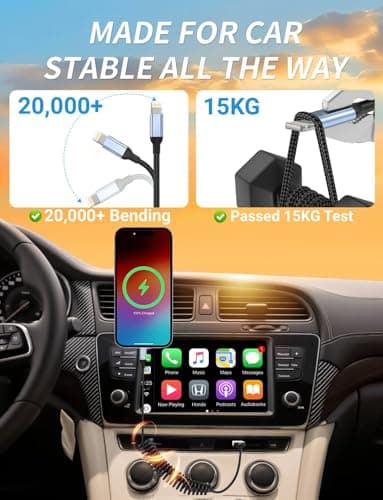 USB to Lightning Coiled Cable for Car, Tangle-Free [MFi Certified] Short IPhone Lightning Retractable Lead, Cord, Fast Charge for Apple iPhone 14 13 12 11 Pro Max XS XR X 8 Plus, iPad (1Pack, 30CM-1M) — view 4