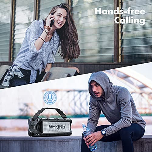W-KING 90W Max Bluetooth Speaker, IPX6 Waterproof Speakers, Loud Portable Outdoor Speaker Wireless, Deep Bass, Hi-Fi Audio, 40H Playback, Power Bank, Stereo Pairing, EQ, TF, Large Boom Box For Party — view 6