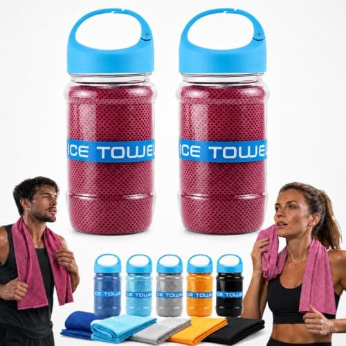 2PCS Cooling Towel,Microfiber Cool Ice Towel for Neck Soft Breathable for Fitness Guys Microfiber Stay Cool,Reusable & Soft for Yoga Gym Travel Camping &Outdoor Sports