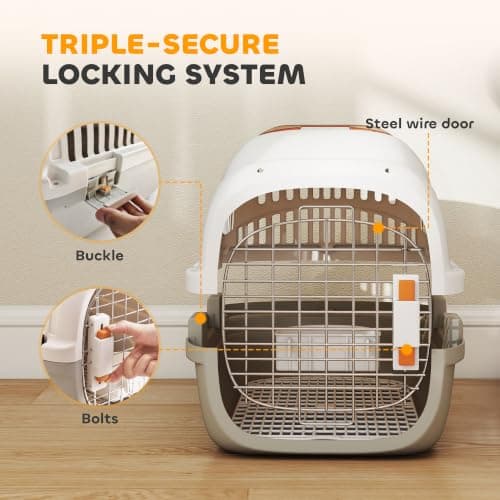 PawHut Plastic Cat Carrier Top Load for Small Dogs and Cats 49 x 32 x 31 cm — view 5