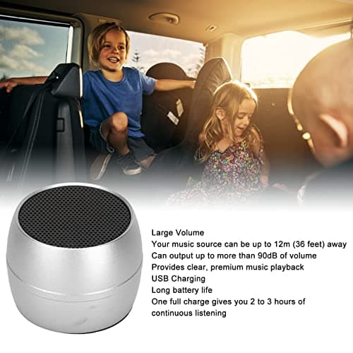 Dpofirs Mini Bluetooth Speaker, IP67 Portable Wireless Speaker with Built in Mic USB Charging for Shower Outdoor Travel (Silver) — view 4