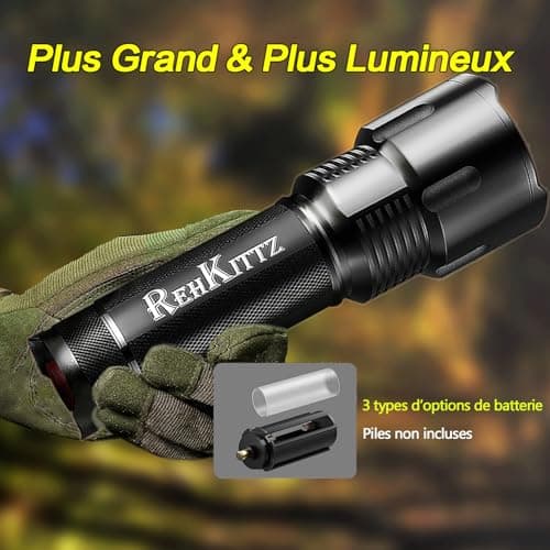 REHKITTZ LED Torch, 3300 Lumens, Super Bright — view 4