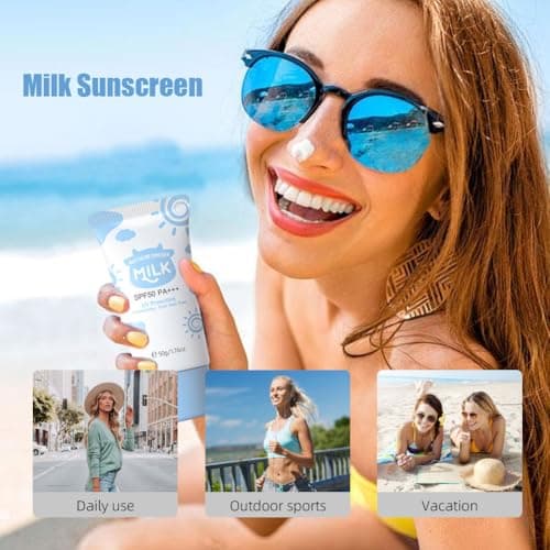 Wenrny Daily Moisturizing Milk Sunscreen for Face & Body,2 Pack Everyday Milk Sunblock with Sodium Hyaluronate for Even Skin Tone,Long Lasting Travel Size Broad Spectrum Sun Protection Cream — view 5