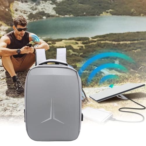 Satellite Travel Backpack Anti Theft Dish Router Storage USB Charging Water Resistant for Travelers, Nylon 17.32x12.6x5.12in — view 4