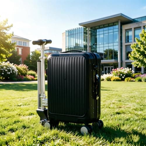 Pnpaea Smart Electric Suitcase,Electric Suitcase You Can Ride 20 inch,Batteries External Charging Port,Removable Battery Load 110kg, Rideable Suitcase Black-Stripes