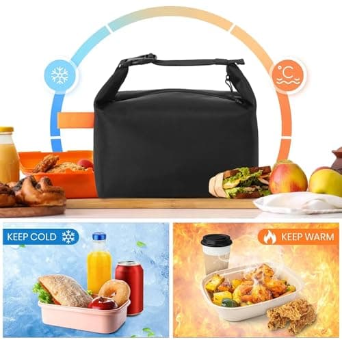 WUWYOUWL Insulated Large Capacity Waterproof Foldable Lunch Bag (Burgundy) — view 4