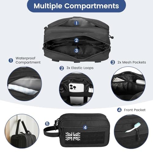 Zocipro Tactical Toiletry Bag for Men with Molle System & Wet Pocket — view 6