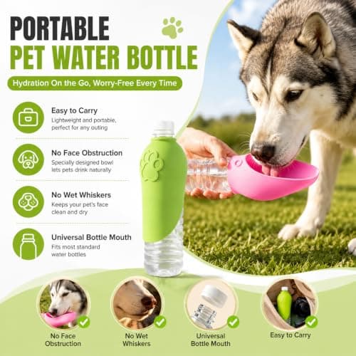 Portable Travel Pet Hydration Cup 2Pcs, Silicone Leak Proof Dog Water Bott — view 3