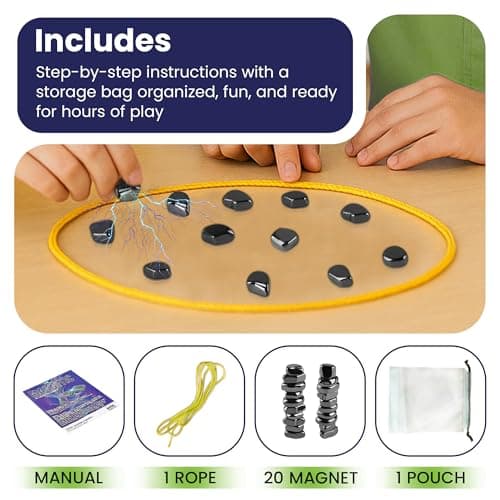 Magnetic Chess game with Stones, Fun Strategy Game for Kids and Adults, Educational Chess and Checkers for Family, Portable and Travel-Friendly, for Christmas and Birthdays — view 2