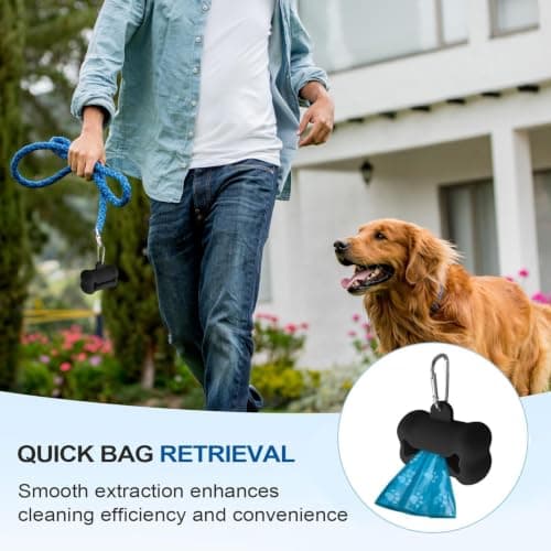 Dog Poop Bag Holder, Silicone Bone Organizer, Easy Access with Travels — view 6