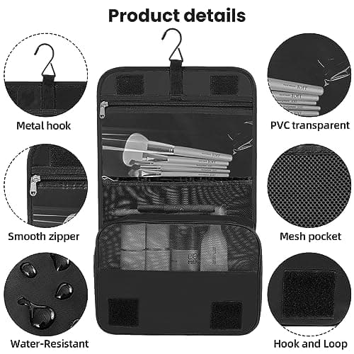 BAGAIL 10 Set Packing Cubes Various Sizes Packing Organizer for Travel Accessories Luggage Carry On Suitcase - Black — view 4