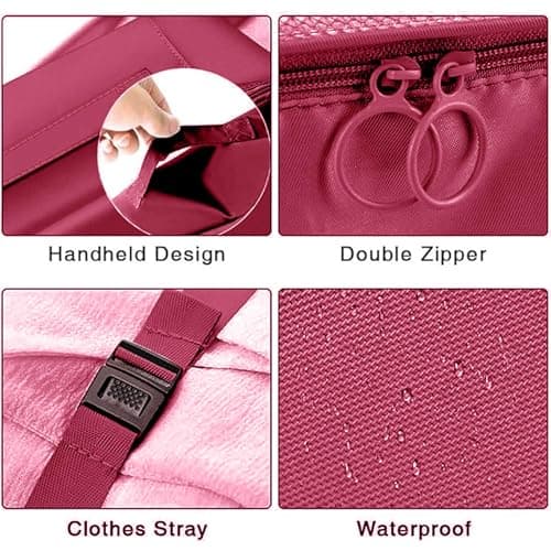 Rynli Compression Packing Cubes for Suitcases 10 Pcs, Waterproof Travel Organiser Packing Cubes Compression Set for Clothes, Shoes & Toiletries Luggage Storage Bags for Men & Women (Wine Red) — view 3