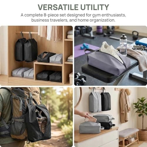 8-Piece Shoes Bags for Travel Set Travels Shoe Bag with Zipper — view 6