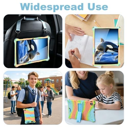 10.1 Inch Tablet Case Kids Hybrid Case with Pen Shoulder Strap,Blue — view 6