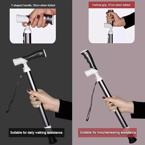 4-Section Telescopic Walking Stick Titanium Alloy Lightweight Hiking Stick - Can Be Put in a School Bag Non-Slip Walking Stick(A,38~105cm) — view 3